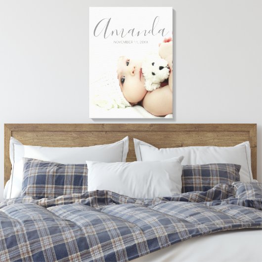 Aangepaste foto met aangepaste naam en tekst canvas afdruk (Insitu (Slaapkamer))