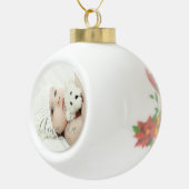 Aangepaste foto met aangepaste naam en tekst keramische bal ornament (Rechts)