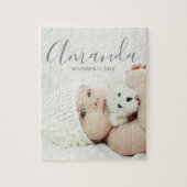 Aangepaste foto met aangepaste naam en tekst legpuzzel (Verticaal)