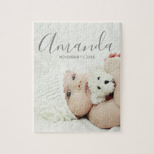 Aangepaste foto met aangepaste naam en tekst legpuzzel