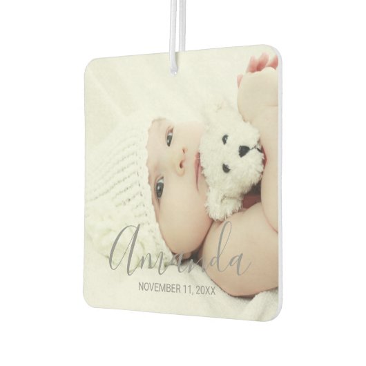 Aangepaste foto met aangepaste naam en tekst luchtverfrisser (Links)