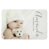 Aangepaste foto met aangepaste naam en tekst magneet (Horizontaal)