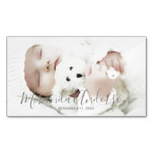 Aangepaste foto met aangepaste naam en tekst magnetisch visitekaartje (Voorkant)