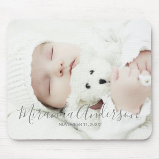 Aangepaste foto met aangepaste naam en tekst muismat (Voorkant)