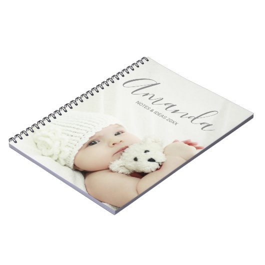 Aangepaste foto met aangepaste naam en tekst notitieboek (Linkerzijde)