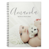 Aangepaste foto met aangepaste naam en tekst notitieboek (Voorkant)