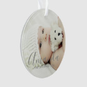 Aangepaste foto met aangepaste naam en tekst ornament (voorkant)