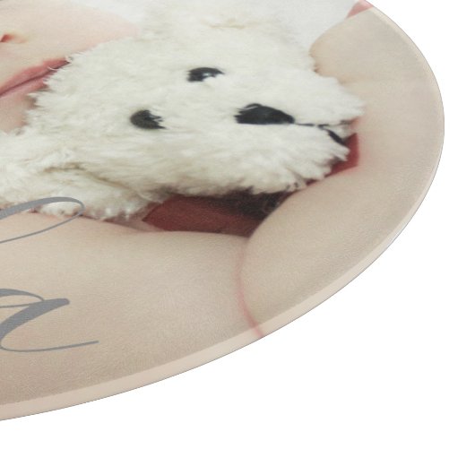 Aangepaste foto met aangepaste naam en tekst snijplank (Hoek)