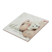 Aangepaste foto met aangepaste naam en tekst tegeltje (Zijkant)