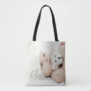 Aangepaste foto met aangepaste naam en tekst tote bag
