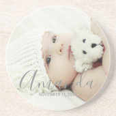 Aangepaste foto met aangepaste naam en tekst zandsteen onderzetter (Voorkant)