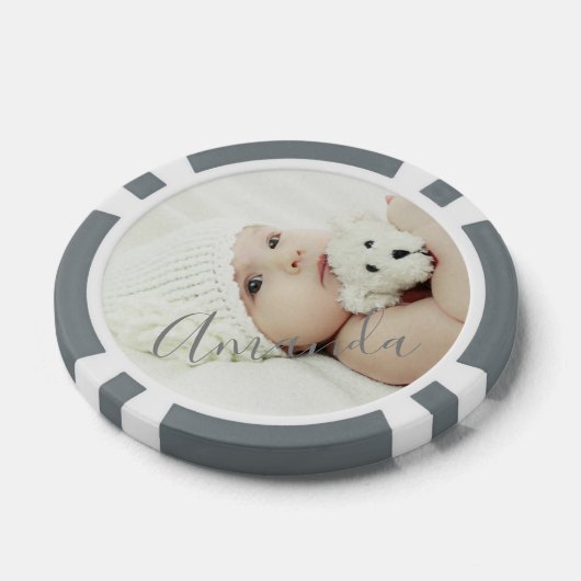 Aangepaste foto met aangepaste naam poker chips (Enkel)