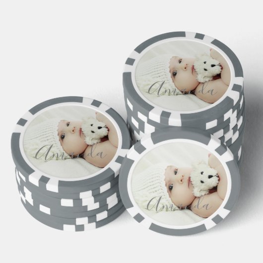 Aangepaste foto met aangepaste naam poker chips (Opstapeling)