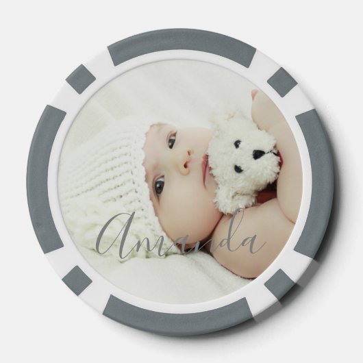 Aangepaste foto met aangepaste naam poker chips (Achterkant)