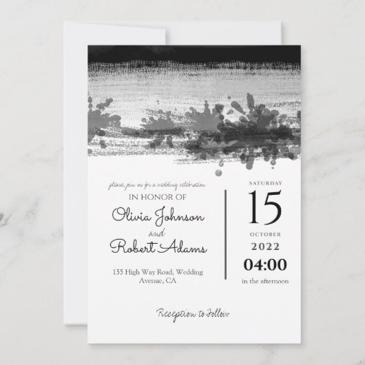 Aangepaste foto met Abstract  stijlvol huwelijk Kaart (Achterkant)