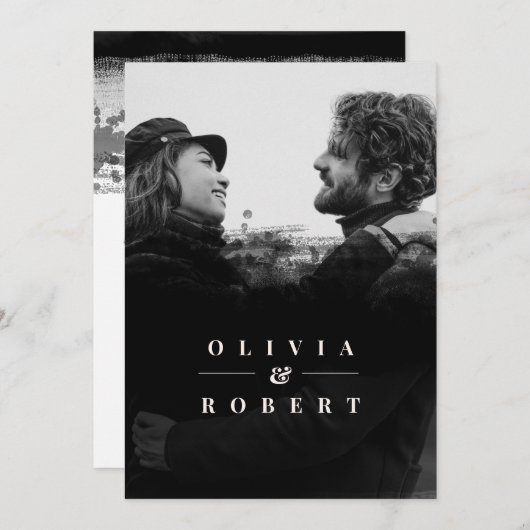 Aangepaste foto met Abstract  stijlvol huwelijk Kaart (Voorkant / Achterkant)