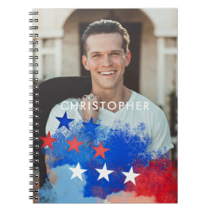 Aangepaste foto met Amerikaanse vlag Notitieboek