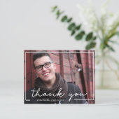 Aangepaste foto met briefje Afstuderen Bedankt Briefkaart (Staand voorkant)