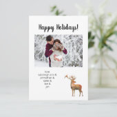 Aangepaste foto met de Deer Holiday-kaart RSVP Kaartje (Staand voorkant)