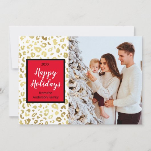 Aangepaste foto met de moderne kerstfeestelijke go feestdagenkaart (Voorkant)