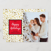 Aangepaste foto met de moderne kerstfeestelijke go feestdagenkaart (Voorkant / Achterkant)