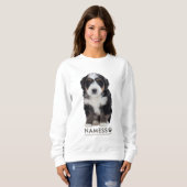 Aangepaste foto met de naam van je huisdierhond op trui (Voorkant volledig)