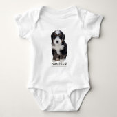 Aangepaste foto met de naam van uw hond erop romper (Voorkant)