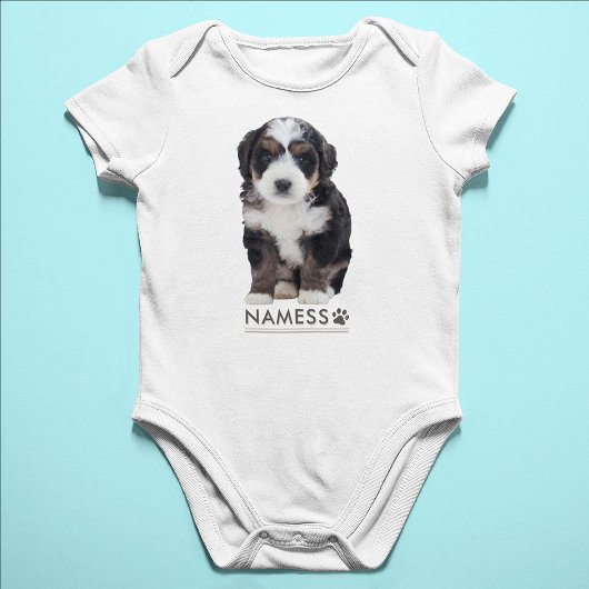 Aangepaste foto met de naam van uw hond erop romper