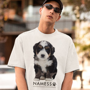 Aangepaste foto met de naam van uw hond erop t-shirt