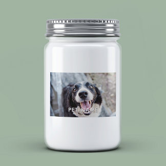 Aangepaste foto met de naam van uw huisdier hond o voedselcontainer etiket