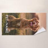 Aangepaste foto met de naam van uw huisdier op badhanddoek (Badhanddoek)