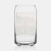 Aangepaste foto met de naam van uw huisdier op blikvorm glas (Achterkant)