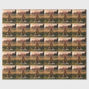 Aangepaste foto met de naam van uw huisdier op cadeaupapier