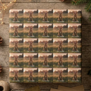 Aangepaste foto met de naam van uw huisdier op cadeaupapier
