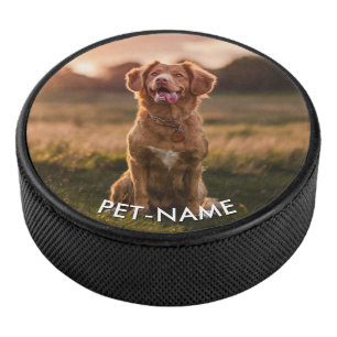Aangepaste foto met de naam van uw huisdier op hockey puck