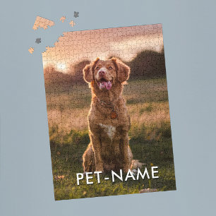 Aangepaste foto met de naam van uw huisdier op legpuzzel