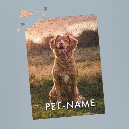 Aangepaste foto met de naam van uw huisdier op legpuzzel