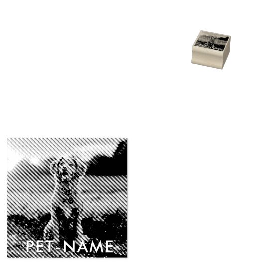 Aangepaste foto met de naam van uw huisdier op rubberstempel (Gestempeld)