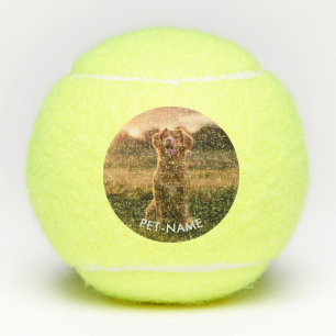Aangepaste foto met de naam van uw huisdier op tennisballen