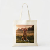 Aangepaste foto met de naam van uw huisdier op tote bag (Voorkant)