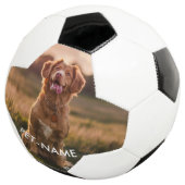 Aangepaste foto met de naam van uw huisdier op voetbal (Drie kwart)
