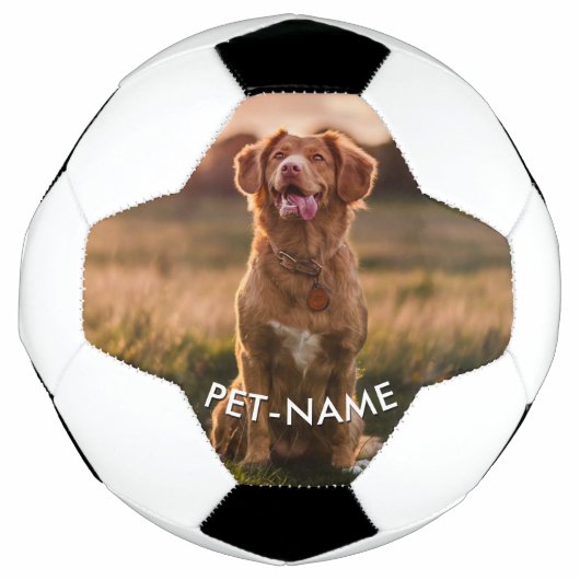 Aangepaste foto met de naam van uw huisdier op voetbal (Voorkant)