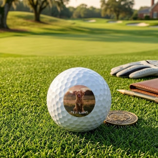 Aangepaste foto met de naam van uw huisdierhond op golfballen