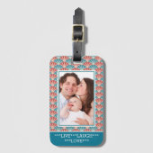 Aangepaste foto met decoratief patroon bagagelabel (Voorkant (verticaal))