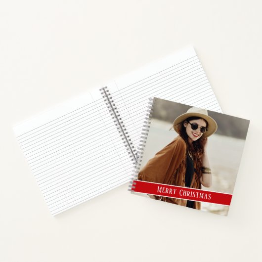 Aangepaste foto met eenvoudig monogram notitieboek (Binnen)