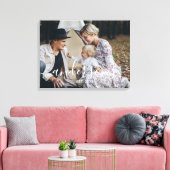 Aangepaste foto met familienaam en oprichtingsjaar canvas afdruk (Insitu (Woonkamer))