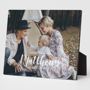 Aangepaste foto met familienaam en oprichtingsjaar fotoplaat