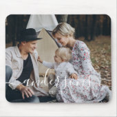 Aangepaste foto met familienaam en oprichtingsjaar muismat (Voorkant)