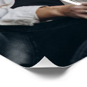 Aangepaste foto met familienaam en oprichtingsjaar perfect poster (Hoek)