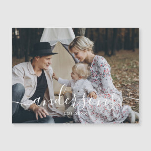 Aangepaste foto met familienaam en vastgesteld jaa